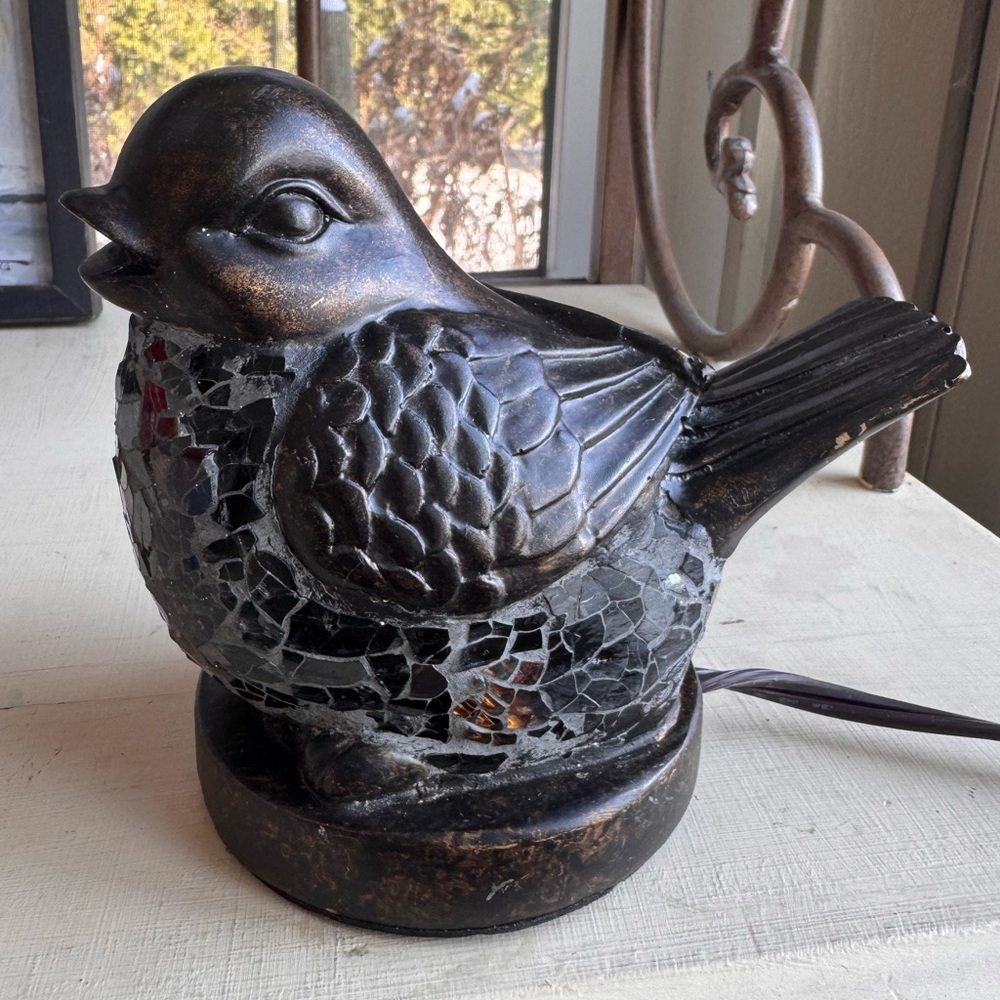 Bronze Bird Mosaic Lamp